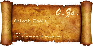 Oblath Zsolt névjegykártya